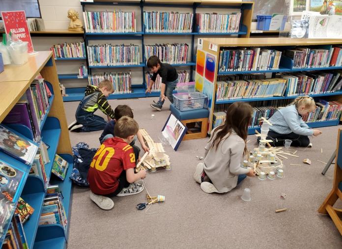 Children playing at the library 